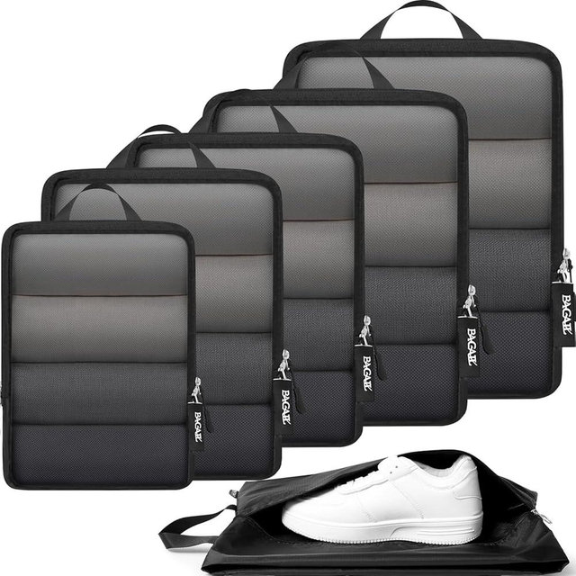 BAGAIL 4 Set/6 Set Ultralight Compression Packing Cubes Packing Organizer for Travel Accessories Luggage Suitcase Backpack