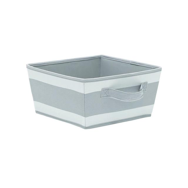 Small Striped Fabric Toy Storage Bin Gray - Pillowfort™