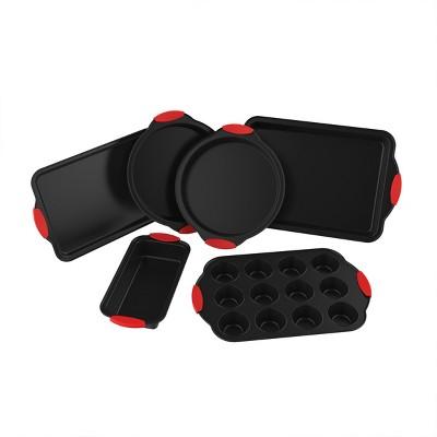Hastings Home Nonstick Baking Pan Set With Silicone Handles - 6 Pieces