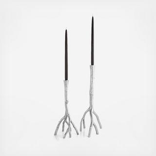 Enchanted Forest Polished Candleholder, Set of 2