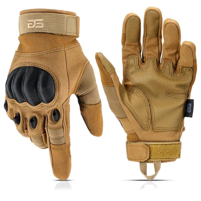Glove Station Tactical Gloves for Men – Touchscreen Utility Gear with Hard Knuckle Protection Used in Motorcycle, Airsoft, Combat, Police, Shooting & Outdoor Work Tan - Hard Knuckle X-Large
