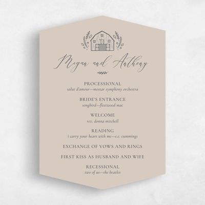 Brown Diamond Wedding Program - Humbyrd
