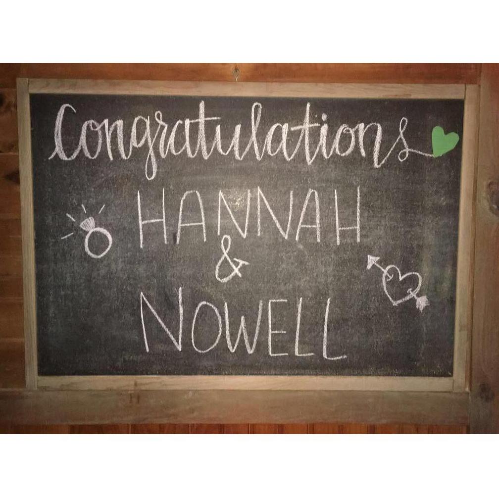 The infamous chalkboard at the Covington Clubhouse - 3/2/2019 The Engagement