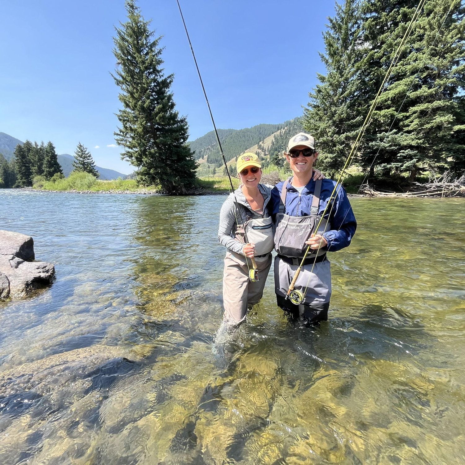 Our first time fly fishing in Montana before our friends’ Sara & Adam’s wedding in August 2024