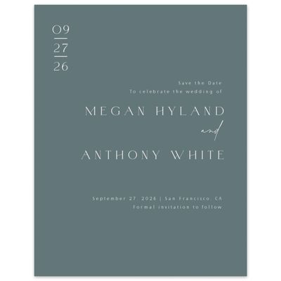 Green Winter Wedding Digital Save the Date - Avinyo Portrait