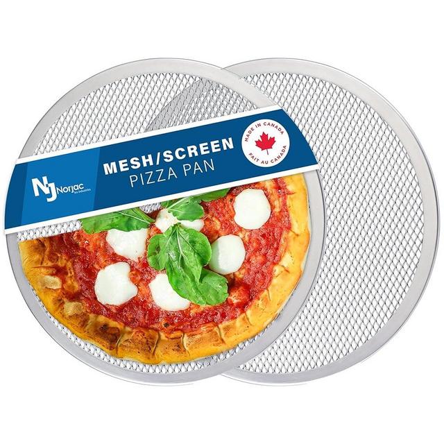 Norjac Pizza Baking Screen, 16 Inch, 2 Pack, Seamless, Restaurant-Grade Aluminum.