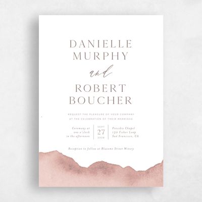 Deep Blush, Pink Wedding Invitation - Cello Classic