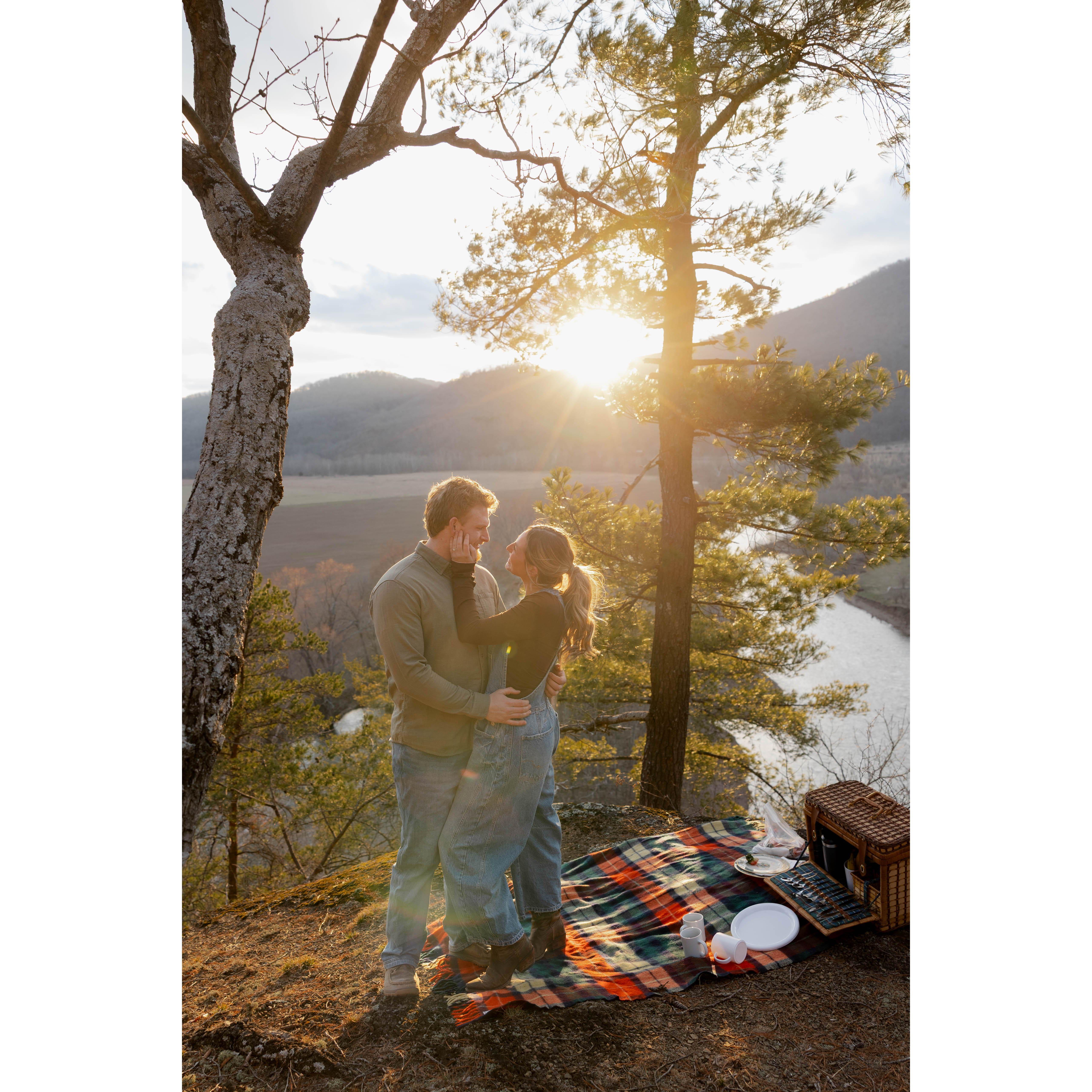 March 8, 2025 Fast forward a couple of months and here we are a few moments after getting engaged. Yay! A total surprise.