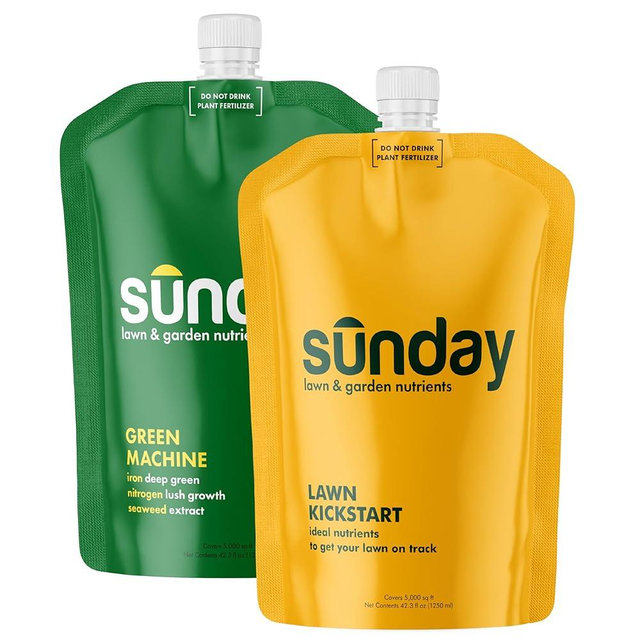 Sunday Lawn Kickstart + Green Machine Liquid Fertilizer - Lawn Fertilizer for Lush Growth - includes Sprayer Attachment for Easy Application in 15 Minutes or Less - Covers Up to 5,000 Sq Ft Each