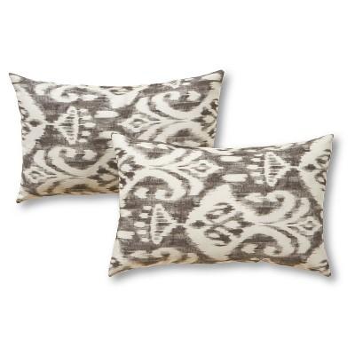 2pk Outdoor Throw Pillow Set - Gray/Ivory - Greendale Home Fashions