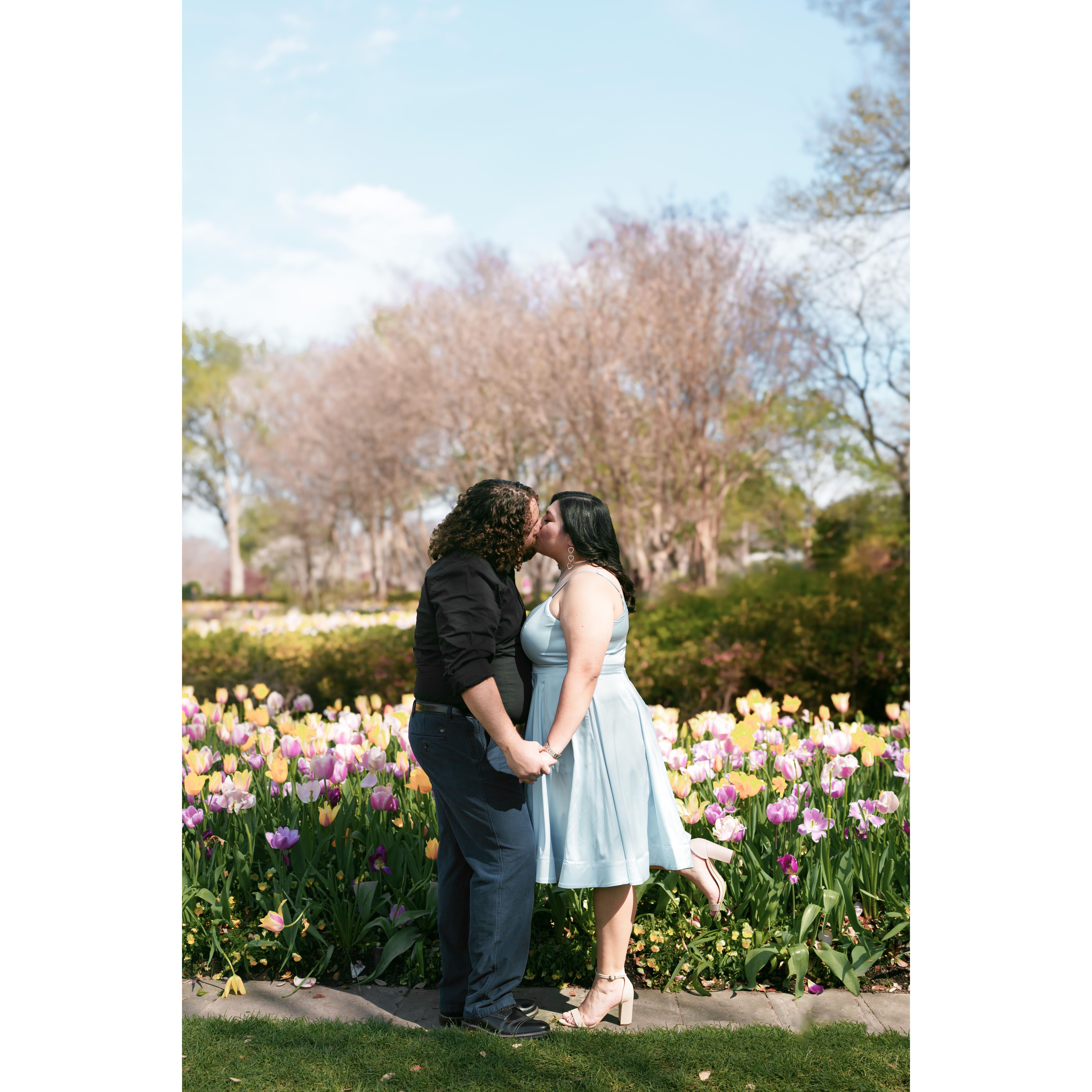 Tulips are one of Brianna's favorite flowers, we knew we would want to include them in our photos somehow.