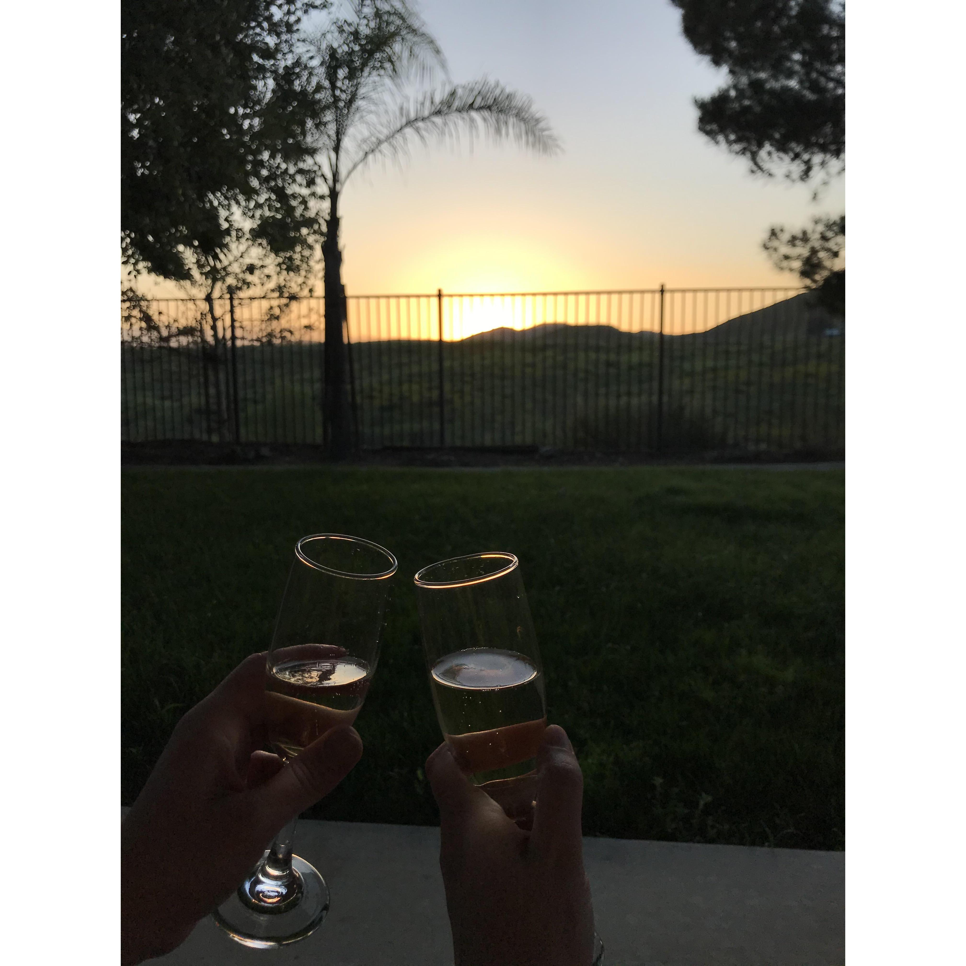 Our first backyard sunset!
