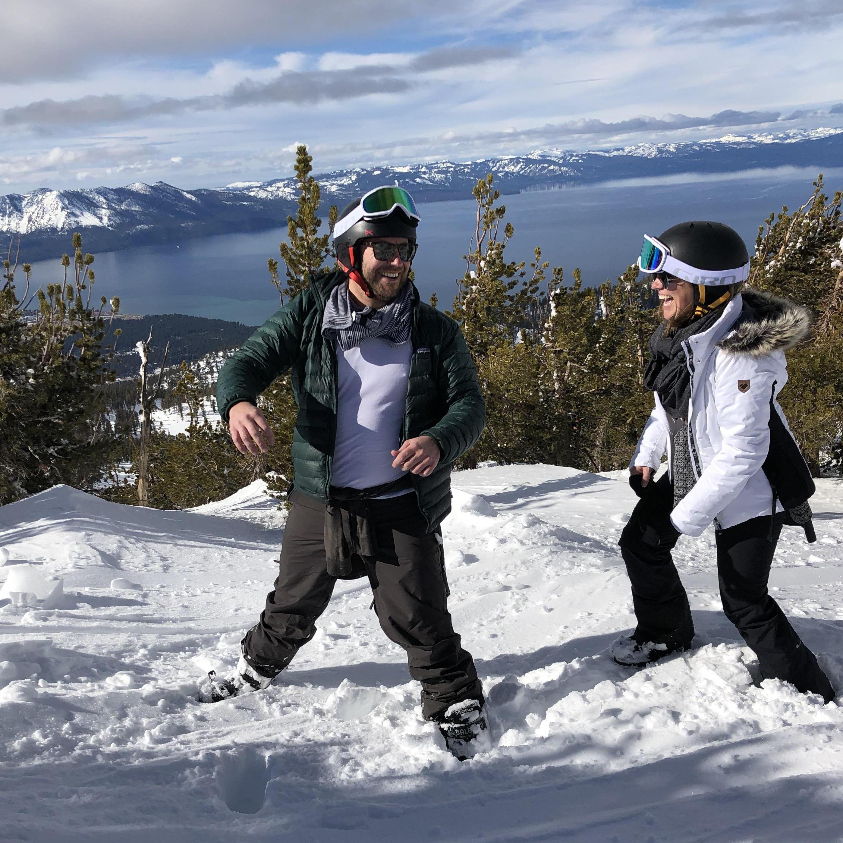 At the top of Heavenly Mountain in Tahoe.