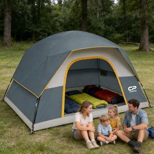 CAMPROS CP Tents for Camping 2/4/6 Person Tent Waterproof Windproof Double Layer Camping Tent, Easy Setup Dome Tent with Large Mesh Windows & Wider Door for Outdoor Camping & Hiking