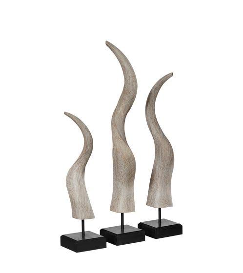 Set of Three Desir Horn Sculptures - Grey