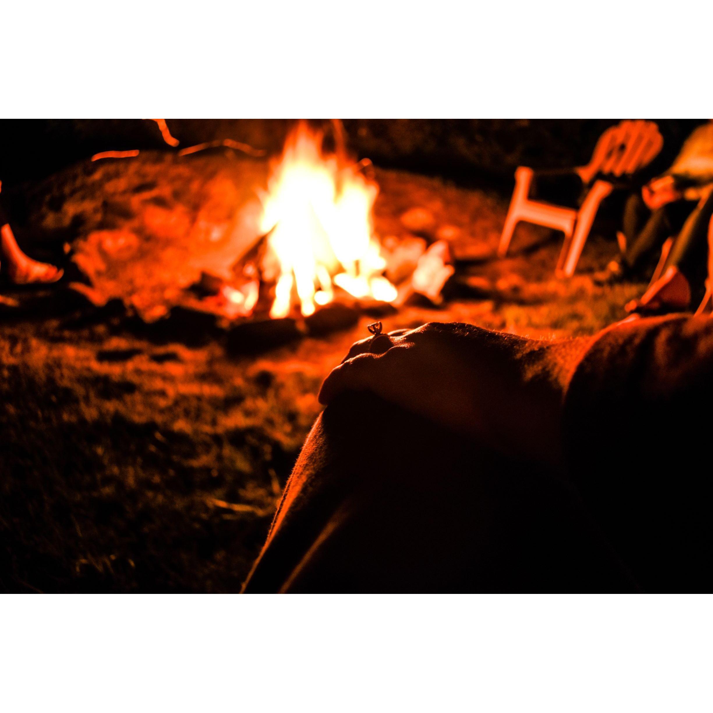 Chris snapped this pic the night of our engagement at Danielle's camp. Fire with friends and family!