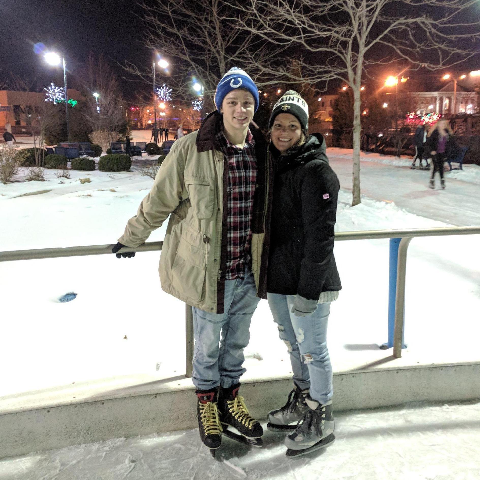 1st time ice skating together. Guess who was better?