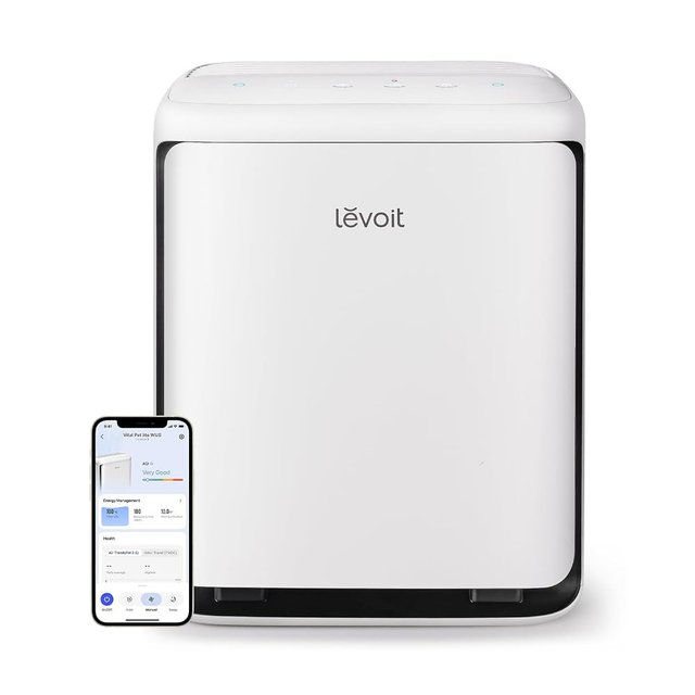 LEVOIT Air Purifier for Home Pets Large Room with Washable Pre-filter, Dual Sensors for Heavy Pet Hair & Allergies, High-Carbon Filter for Dander & Odor, Smart APP Control, Vital Pet White