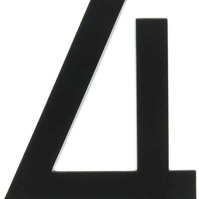 Hy-Ko Products FM-6/4 Floating House Number 4 (FOUR) 6" High Black