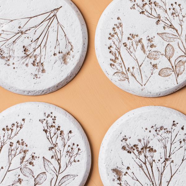 Magnolia Pressed Flower Plaque Coasters
