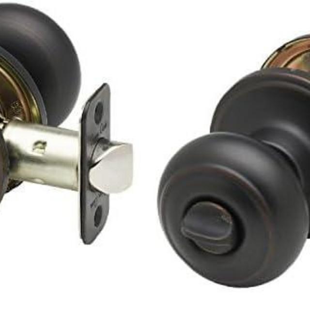 Copper Creek CK2030TB Colonial Door Knob, Privacy Function, 2 Pack, Tuscan Bronze