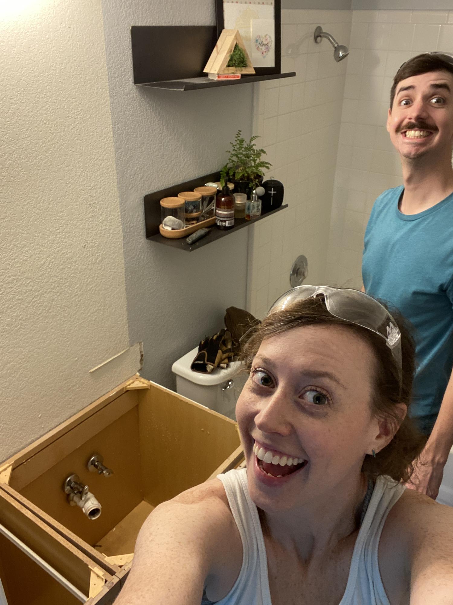First home renno project. Sean helping Kate to remodel her bathrooms.