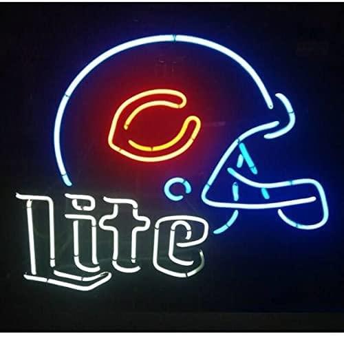 Prouten Neon Signs 17"x14" Bears Lite Helmet Neon Sign Light Man Cave Bar Pub Beer Gift Neon Lamp A117CBLH