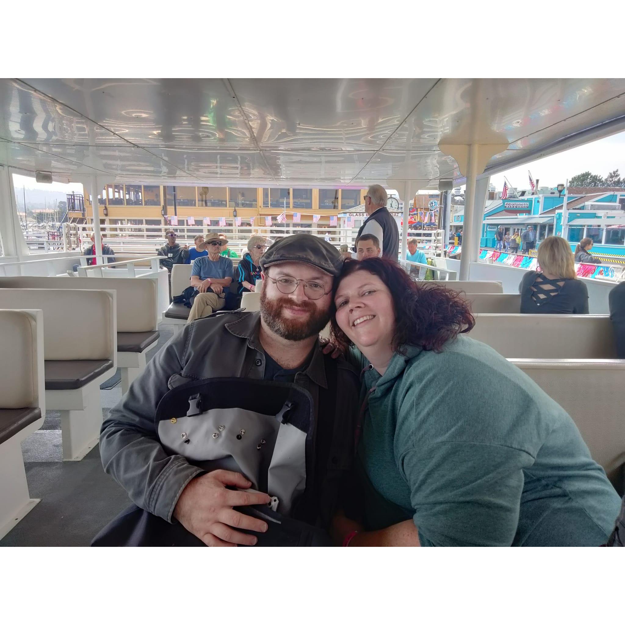 Whale watching in Monterey.