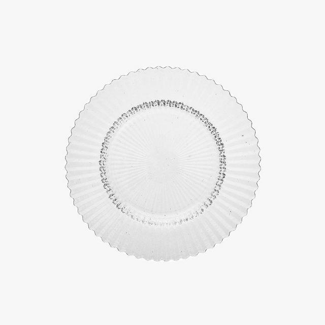 Fluted Glass Dessert Plate, Set of Of 4 - Clear