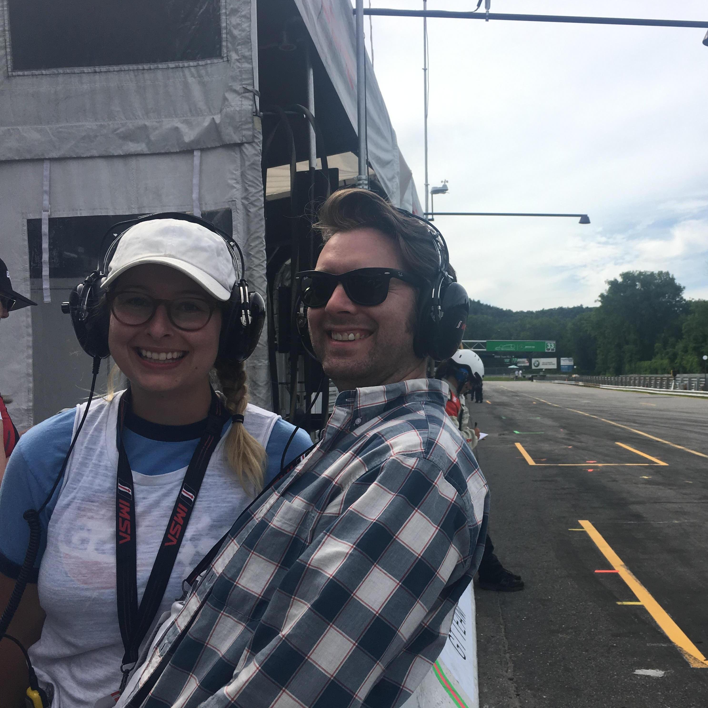 In the pitt lane with Porsche at Lime Rock Park 2018