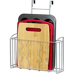 SimpleHouseware Over the Cabinet Door Organizer Holder, Silver