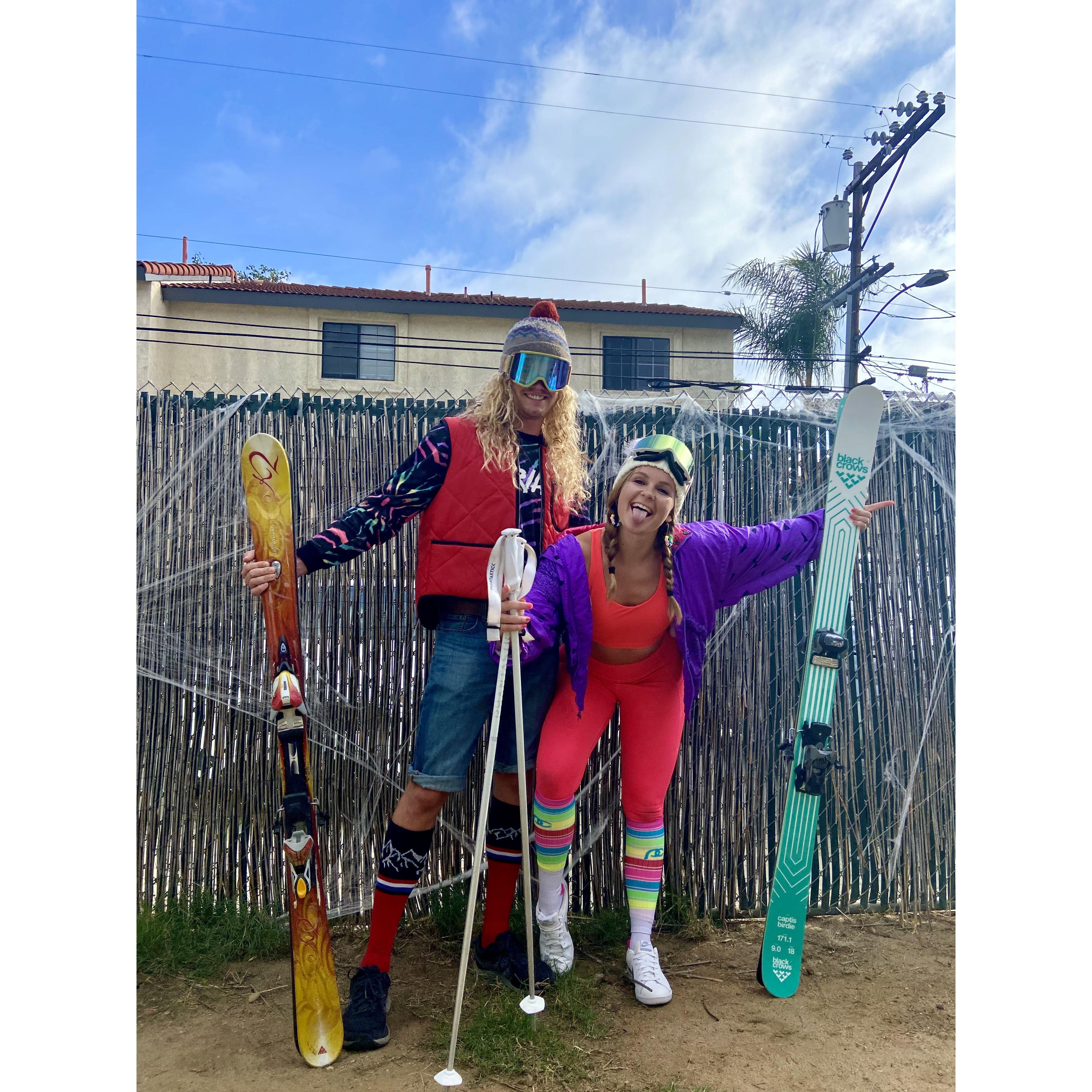 A couple of Ski Bums for Halloween in San Diego