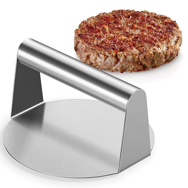 Joyfair Smash Burger Press for Griddle (5.5 Inch), Stainless Steel Hamburger Smasher, Flattop Grill Presses Accessories Tool for Bacon, Patty, Meat, Steak, Sandwich, Heavy Duty & Dishwasher Safe