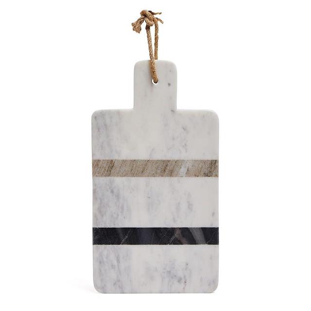 Lexi Home Marble Collection 15 in. Rectangle Charcuterie Board - Stripes