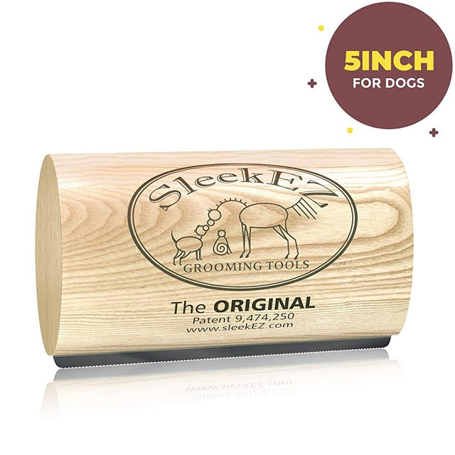 SleekEZ Original Deshedding Grooming Tool for Dogs, Cats & Horses - Undercoat Brush for Short & Long Hair - Painlessly Remove 95% of Loose Hair, Fur & Dirt