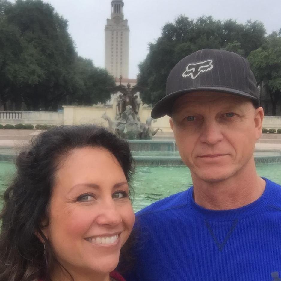 I knew he was a willing, supportive partner when he travelled to Austin with me to attend a yoga workshop and even toured the UT campus with me! Hook 'Em!