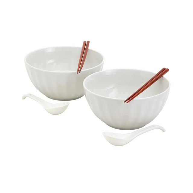 INFUSE Asian Ceramic 8 Piece Ramen Bowl Set