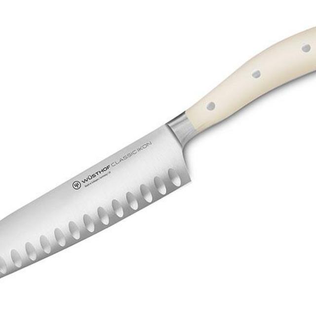 Wusthof Classic Ikon Creme Hollow Edge Santoku Knives, 7-inch