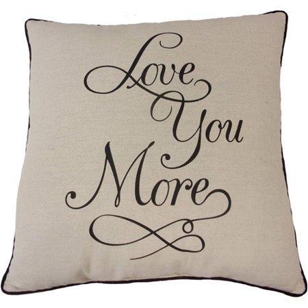 Mainstays Love You More Decorative Throw Pillow, 18" x 18"