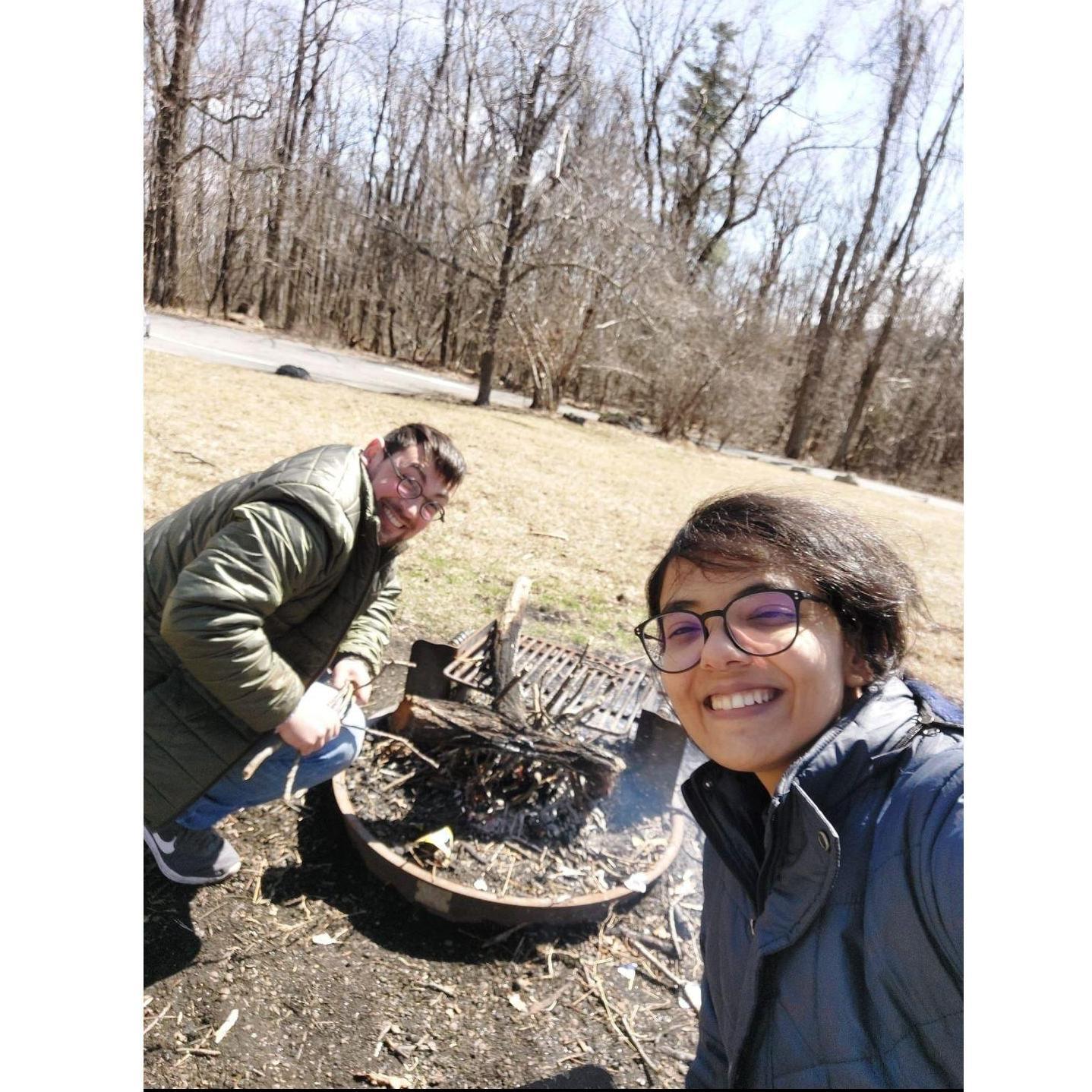 Noah went Eagle Scout pro and made a fire without a fire starter. Awanti knew he was the one