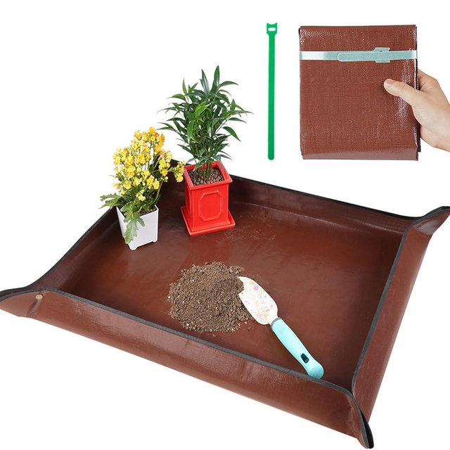 Onlysuki 39.5" X 31.5" Large Repotting Mat for Indoor Plants Transplanting and Dirt Control - Portable Potting Tray for Plant Lovers Gardening Gifts for Women Men