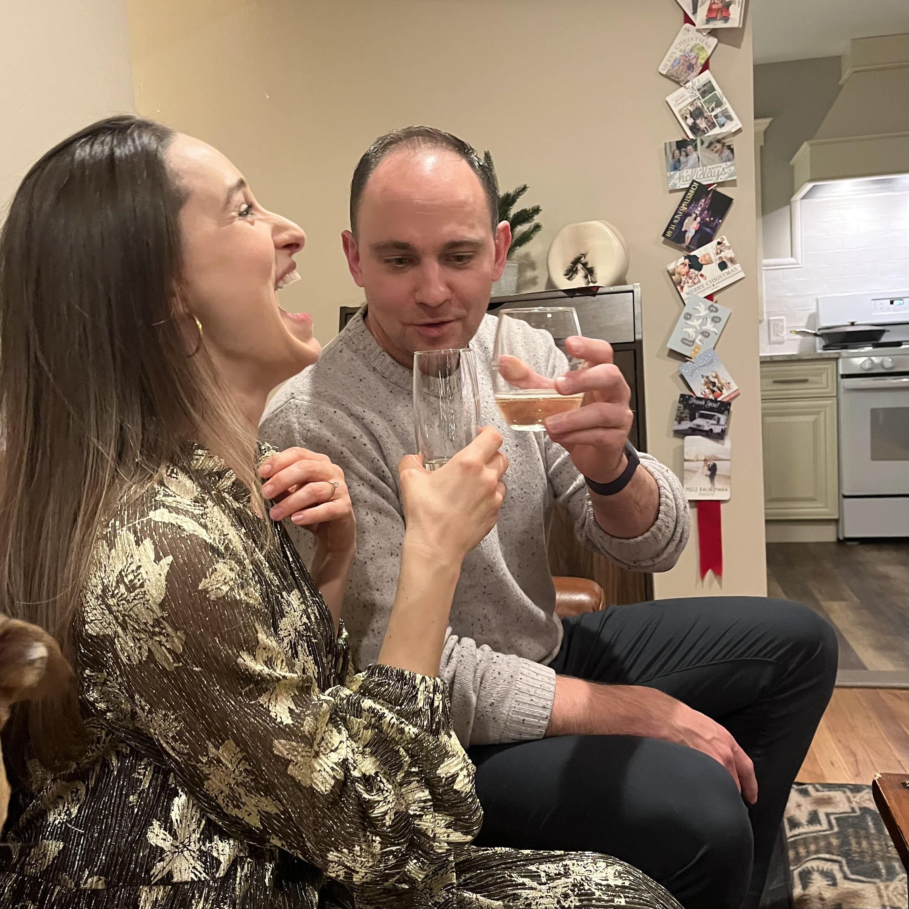 A "cheers" to our engagement!