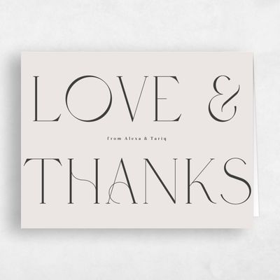 Light Greige, Beige Wedding Thank You - Gothenburg Landscape