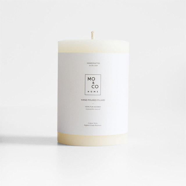 White Beeswax Pillar Candle 3"x4"