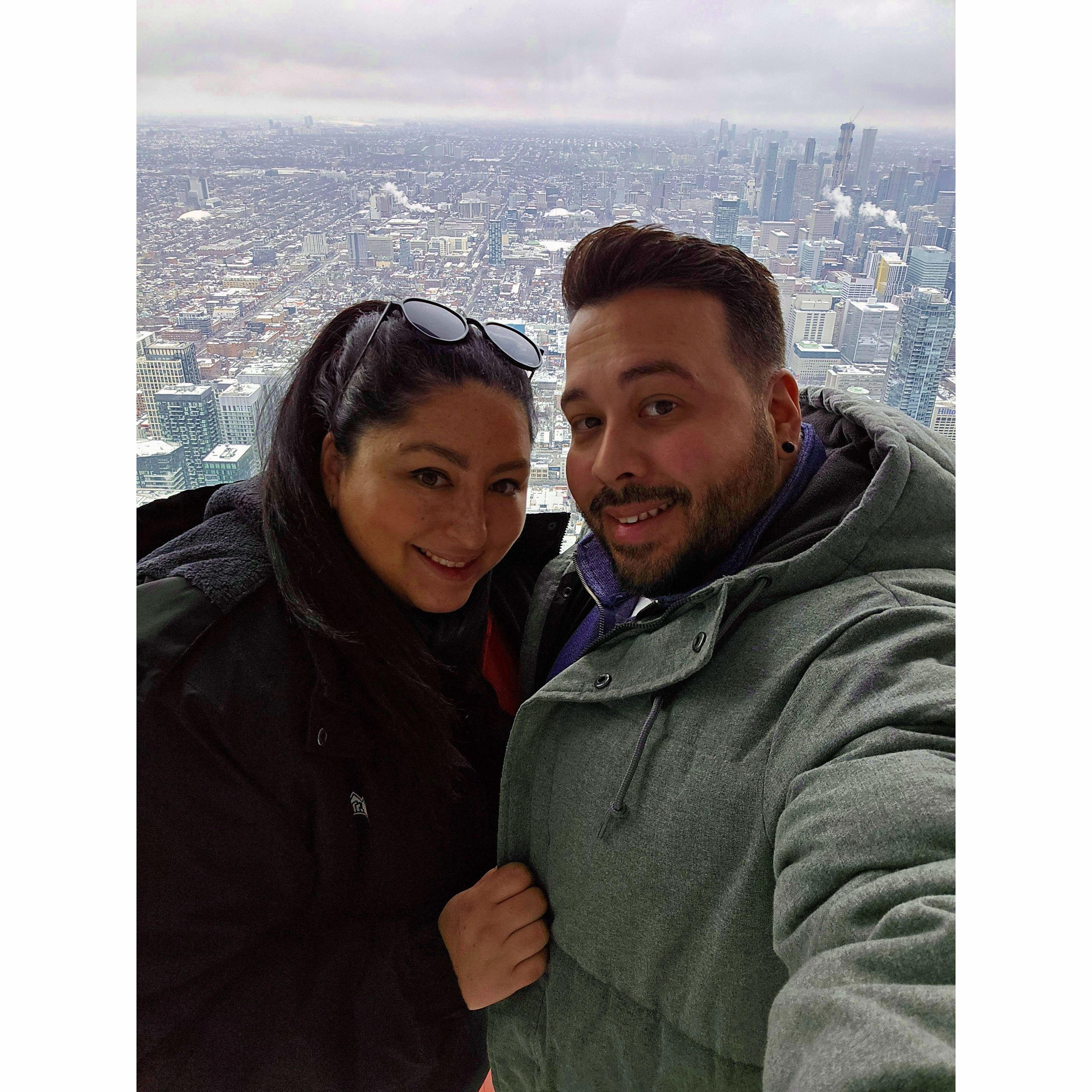 On top of he CN tower in Toronto Canada 2024