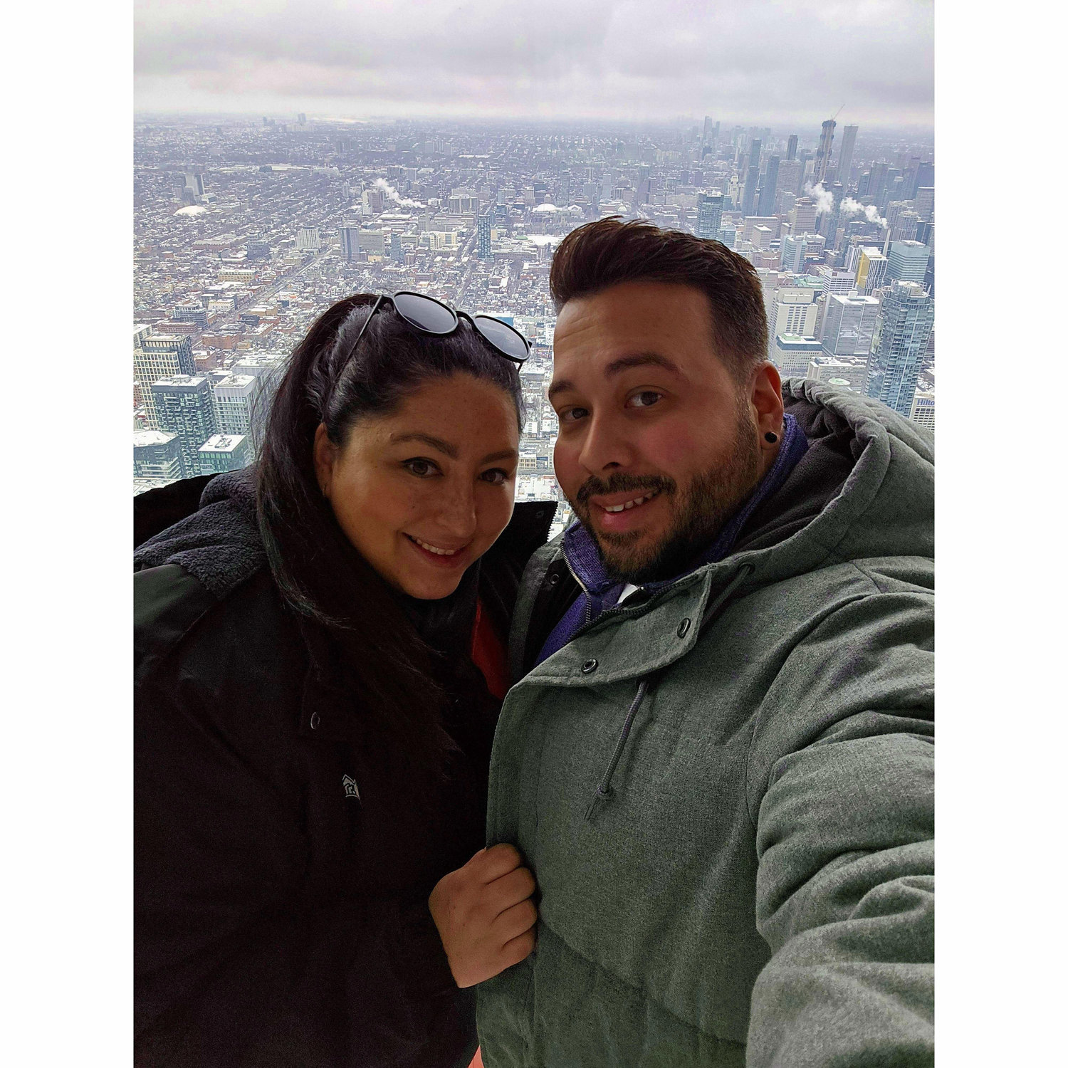 On top of he CN tower in Toronto Canada 2024