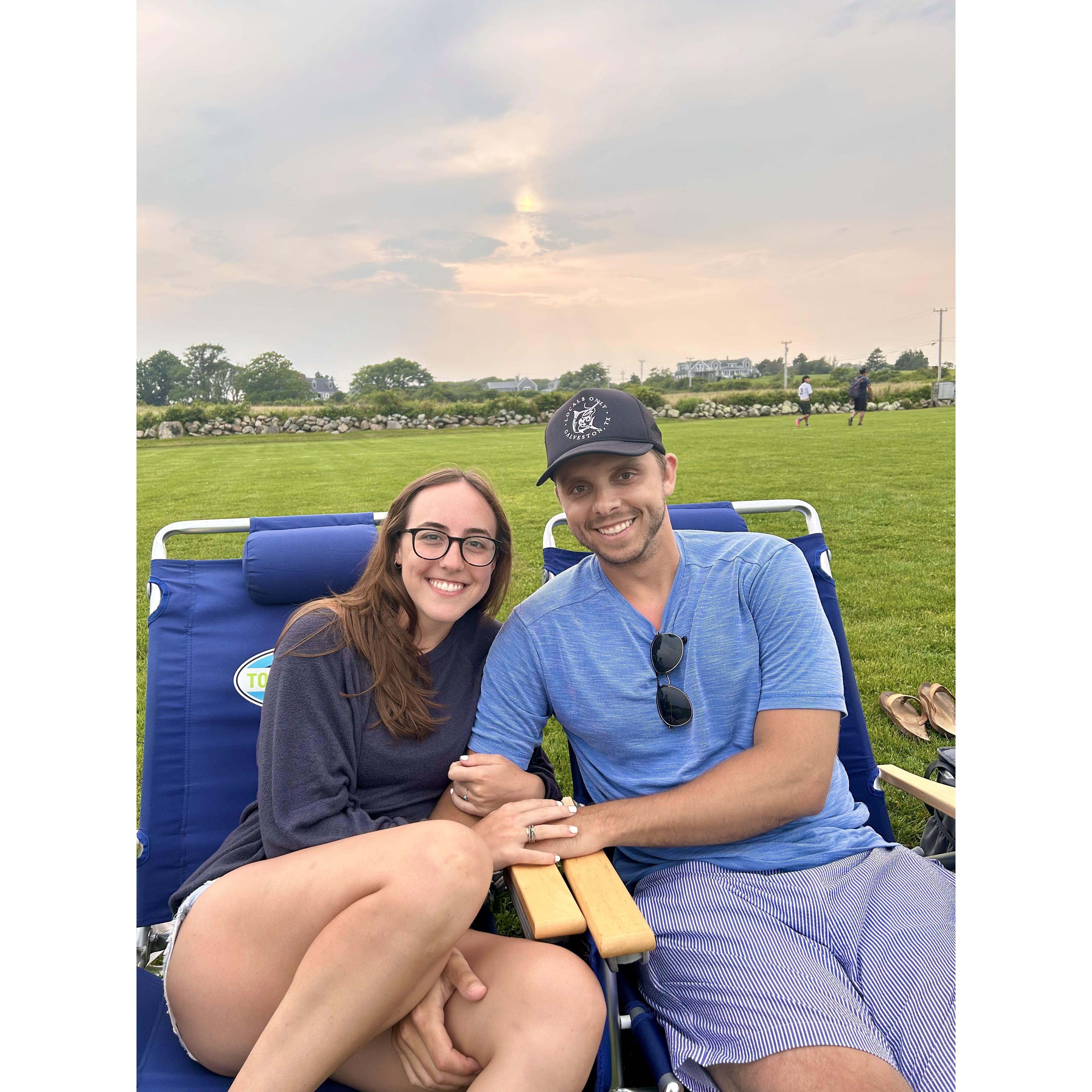Watching a soccer game in Block Island!