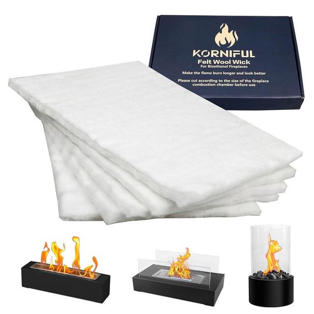 Tabletop Fire Pit Ceramic Wool Wick for ROZATO, KORNIFUL, Danya B, Flammtal, KIZZBY, ROUNDFIRE, to Extend Burning Time, Table Top Firepit Sponge Cotton Core for Bioethanol Rubbing Alcohol Fireplaces