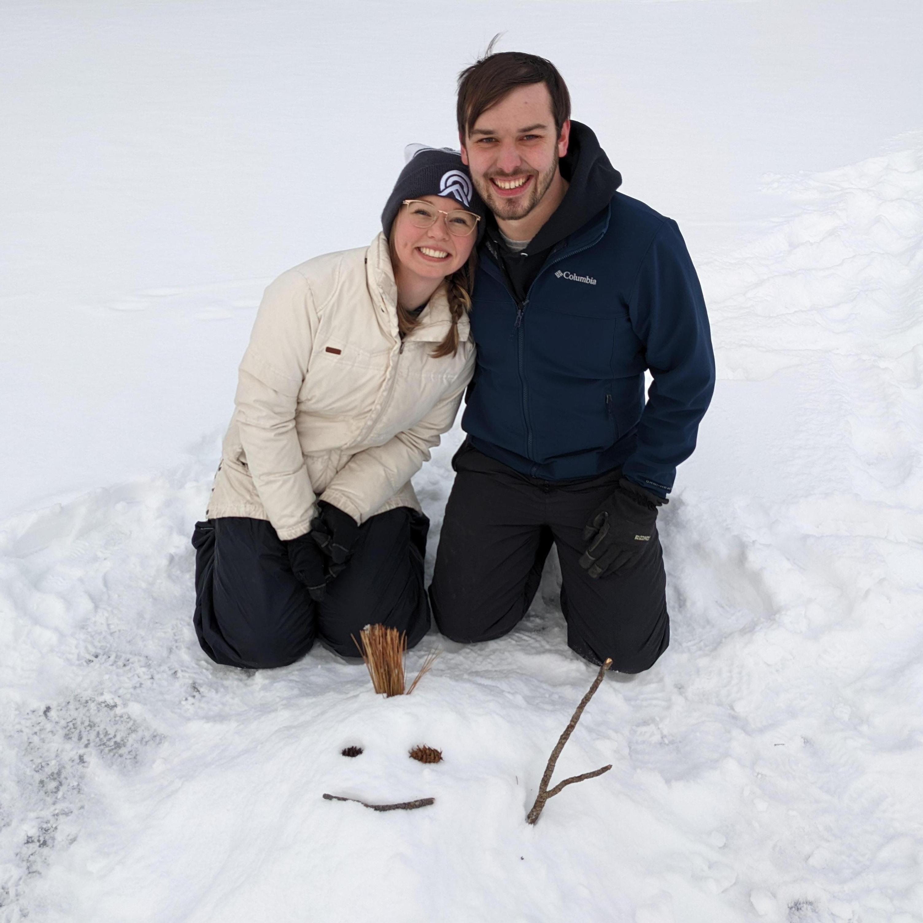 "Tom the Snow-mound" was built right before the proposal. Felt only fitting to include him in the photos!