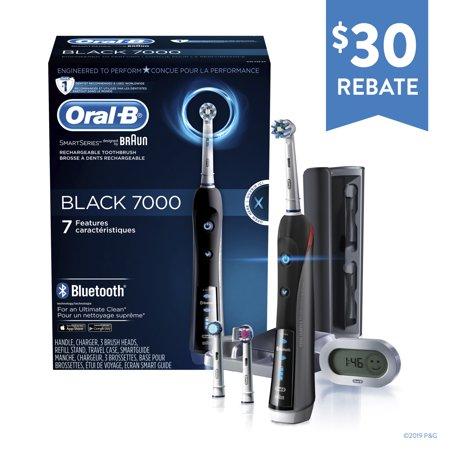 Oral-B 7000 ($30 Rebate Available) SmartSeries Electric Toothbrush, 3 Brush Heads, Powered by Braun, Black